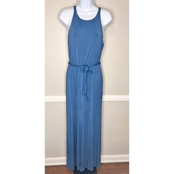 Krisa REVOLVE Mar Blue Halter Tie Waist Racerback Maxi Dress Size Small NWT - Picture 2 of 7